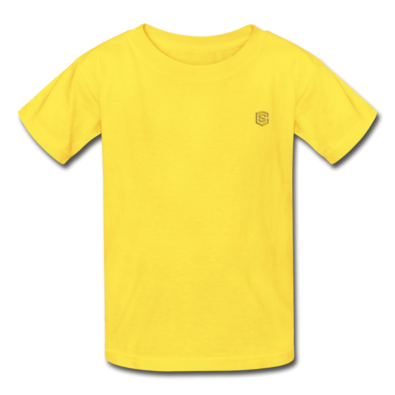 Hanes Youth Tagless T-Shirt   WITH  GOLD LOGO - yellow