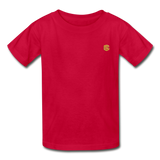 Hanes Youth Tagless T-Shirt   WITH  GOLD LOGO - red