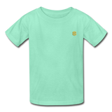 Hanes Youth Tagless T-Shirt   WITH  GOLD LOGO - deep mint