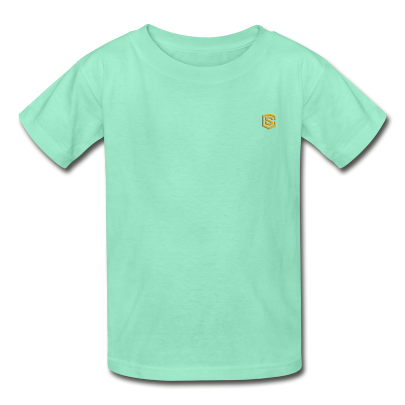 Hanes Youth Tagless T-Shirt   WITH  GOLD LOGO - deep mint