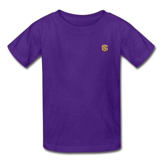 Gildan Ultra Cotton Youth T-Shirt   WITH  GOLD LOGO - purple