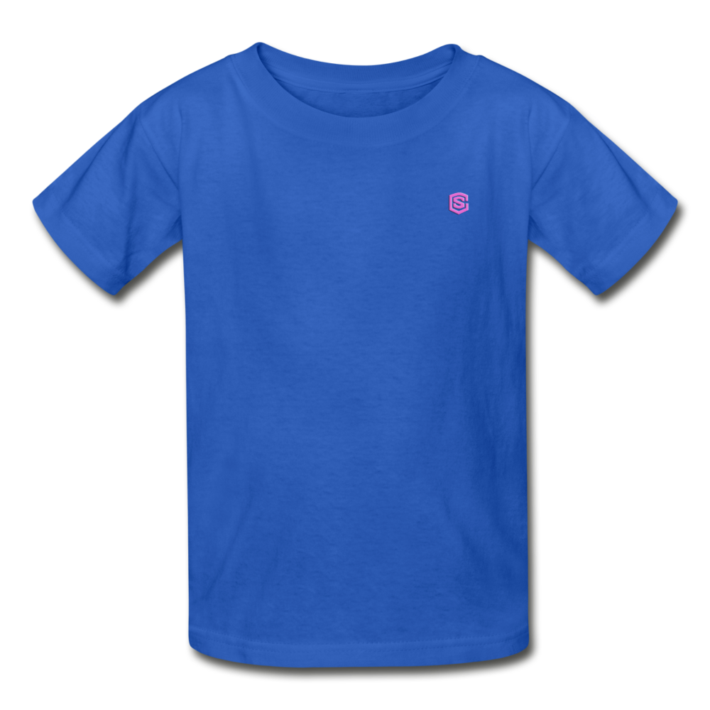 Gildan Ultra Cotton Youth T-Shirt   WITH PINK  LOGO - royal blue