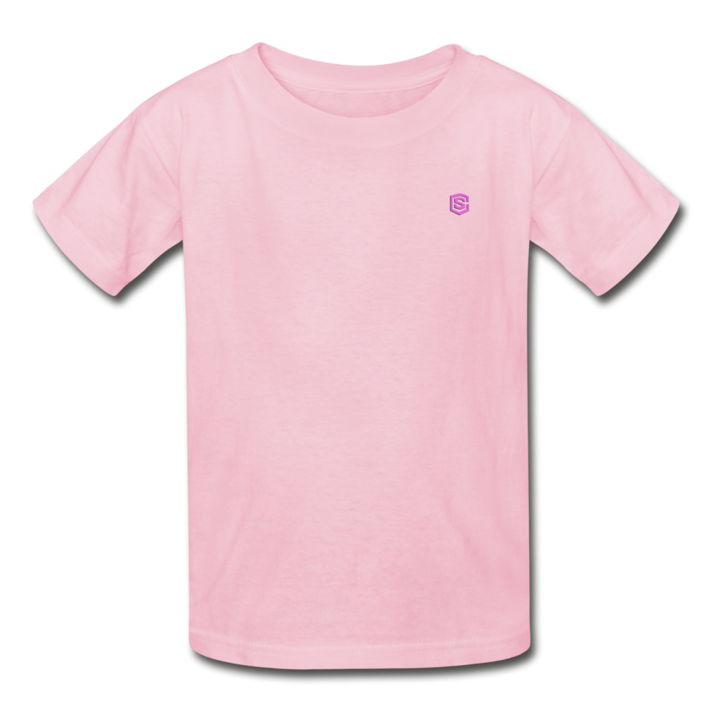 Gildan Ultra Cotton Youth T-Shirt   WITH PINK  LOGO - light pink