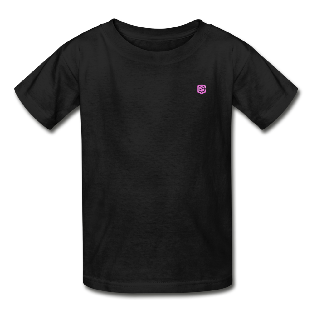 Gildan Ultra Cotton Youth T-Shirt   WITH PINK  LOGO - black