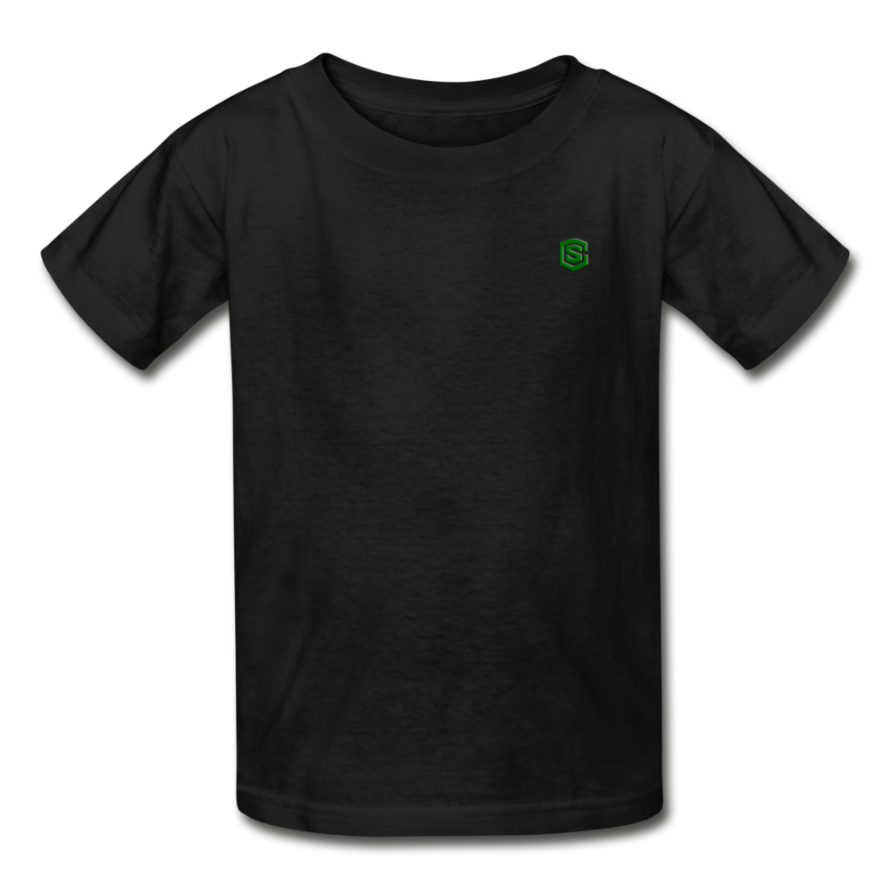 Gildan Ultra Cotton Youth T-Shirt   WITH  GREEN LOGO - black