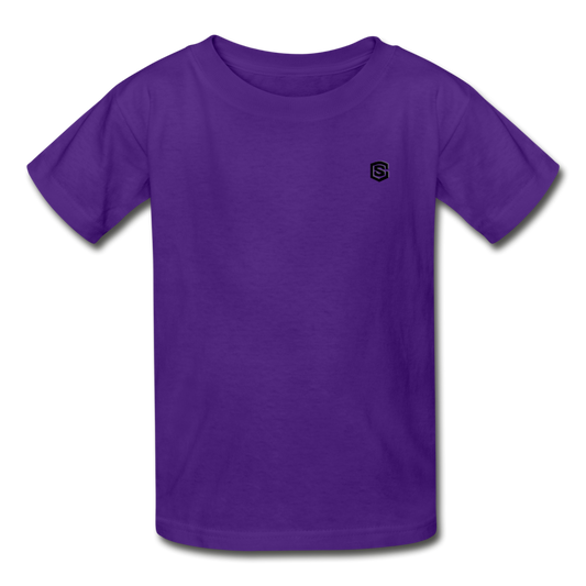 Gildan Ultra Cotton Youth T-Shirt   WITH  BLACK LOGO - purple
