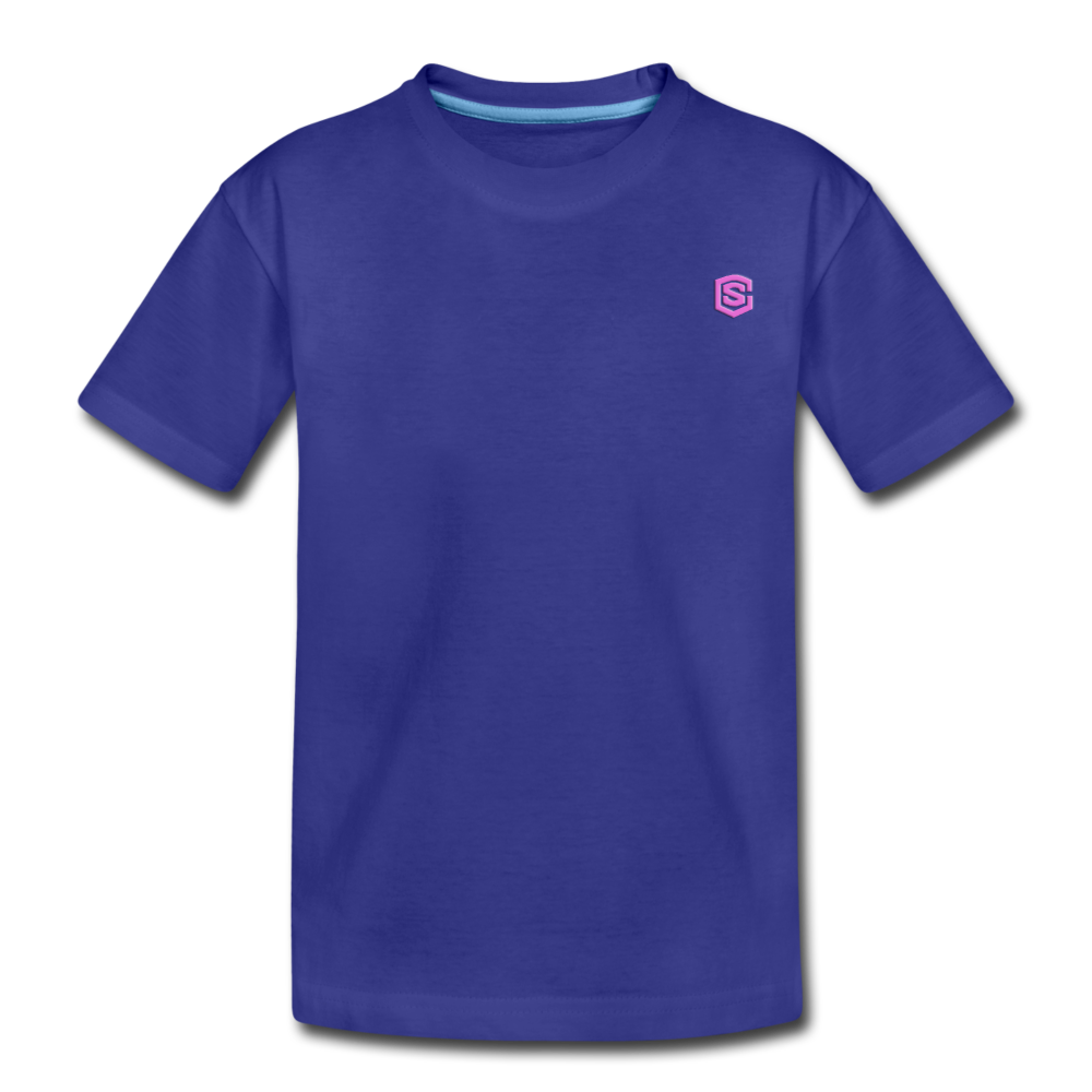 Toddler Premium T-Shirt   WITH PINK  LOGO - royal blue