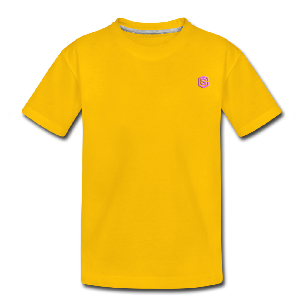 Toddler Premium T-Shirt   WITH PINK  LOGO - sun yellow
