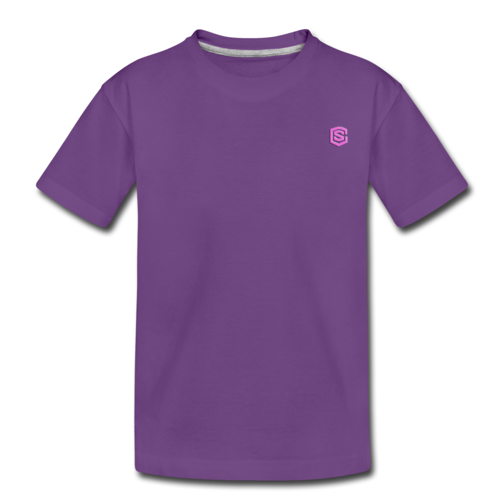 Toddler Premium T-Shirt   WITH PINK  LOGO - purple