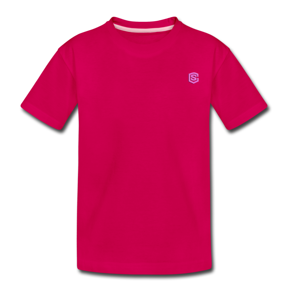 Toddler Premium T-Shirt   WITH PINK  LOGO - dark pink