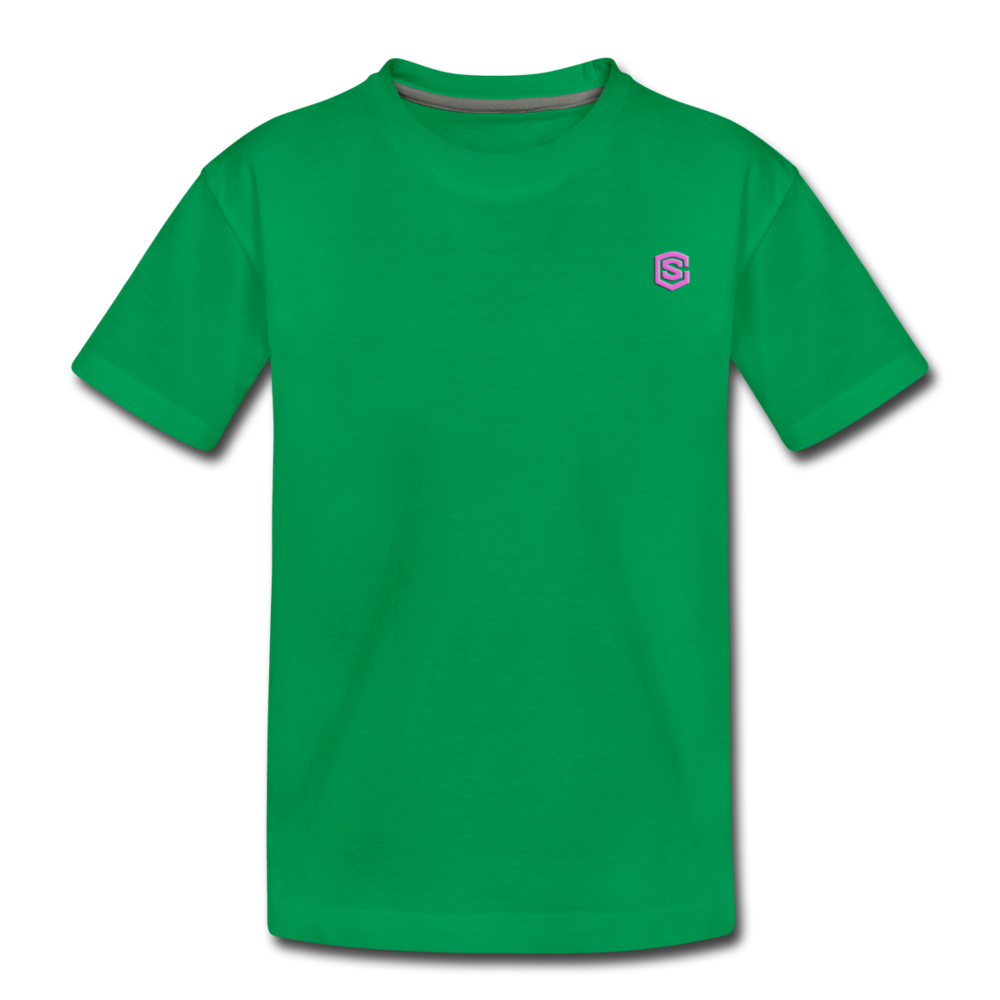 Toddler Premium T-Shirt   WITH PINK  LOGO - kelly green