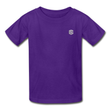 Gildan Ultra Cotton Youth T-Shirt   WITH  SILIVER LOGO - purple
