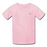 Gildan Ultra Cotton Youth T-Shirt   WITH  SILIVER LOGO - light pink