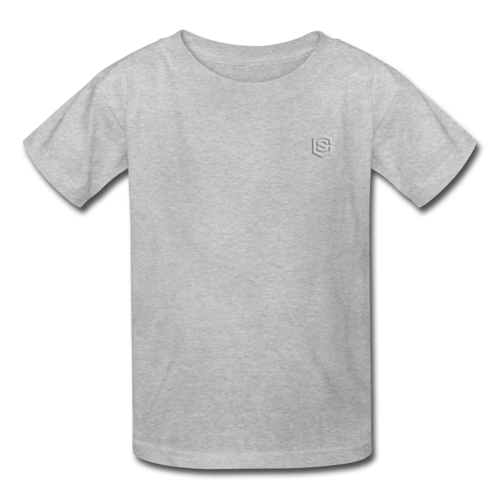 Gildan Ultra Cotton Youth T-Shirt   WITH  SILIVER LOGO - heather gray