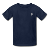 Gildan Ultra Cotton Youth T-Shirt   WITH  SILIVER LOGO - navy