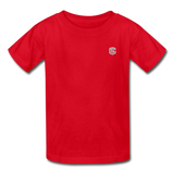 Gildan Ultra Cotton Youth T-Shirt   WITH  SILIVER LOGO - red