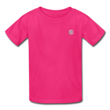 Gildan Ultra Cotton Youth T-Shirt   WITH  SILIVER LOGO - fuchsia