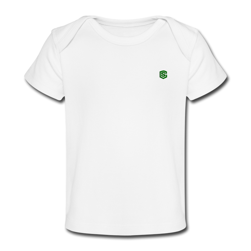 Organic Baby T-Shirt  WITH GREN  LOGO - white