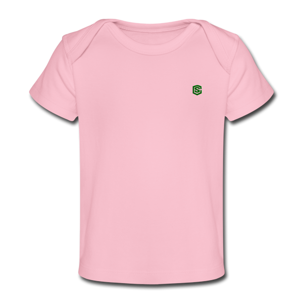 Organic Baby T-Shirt  WITH GREN  LOGO - light pink