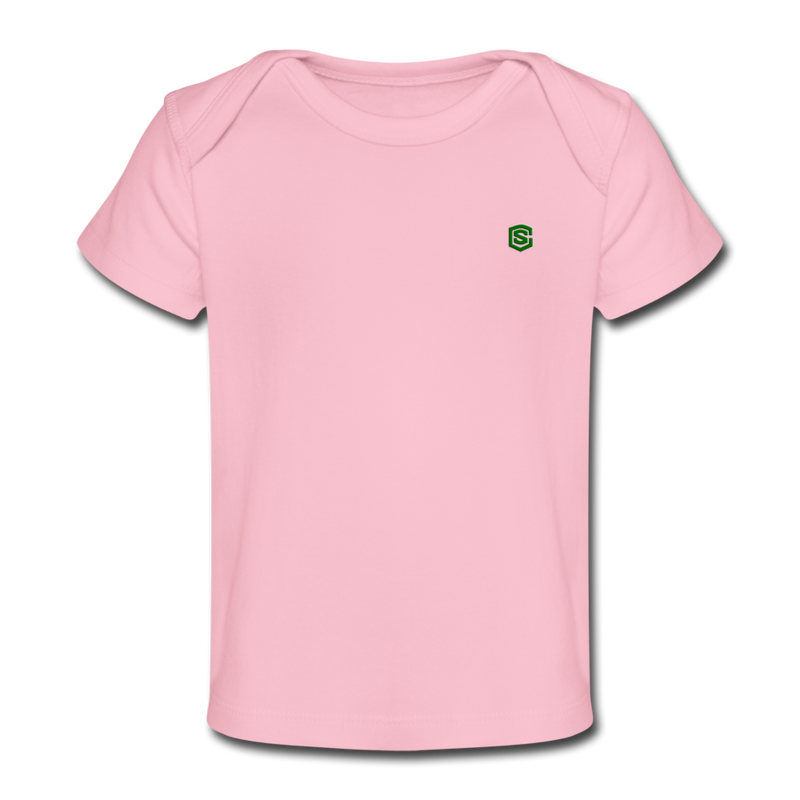 Organic Baby T-Shirt  WITH GREN  LOGO - light pink