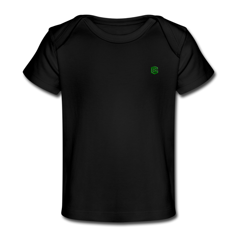 Organic Baby T-Shirt  WITH GREN  LOGO - black