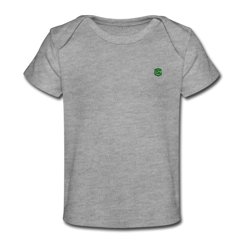 Organic Baby T-Shirt  WITH GREN  LOGO - heather gray