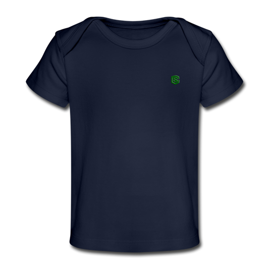 Organic Baby T-Shirt  WITH GREN  LOGO - dark navy