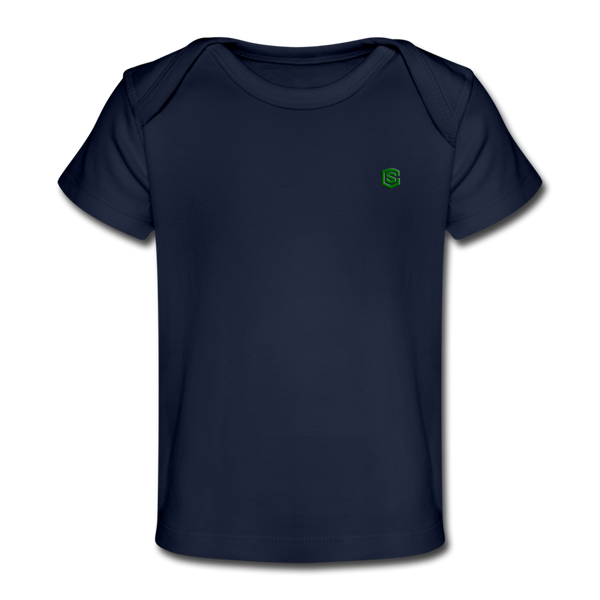 Organic Baby T-Shirt  WITH GREN  LOGO - dark navy