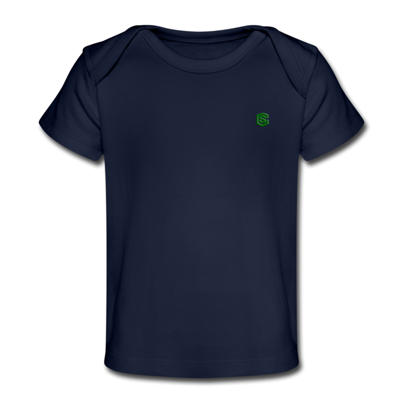 Organic Baby T-Shirt  WITH GREN  LOGO - dark navy