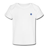 Organic Baby T-Shirt  WITH BLUE  LOGO - white