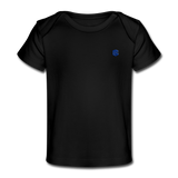 Organic Baby T-Shirt  WITH BLUE  LOGO - black