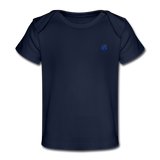 Organic Baby T-Shirt  WITH BLUE  LOGO - dark navy