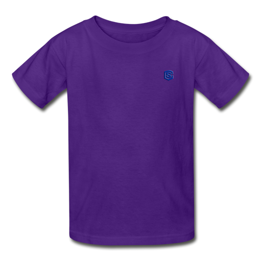Gildan Ultra Cotton Youth T-Shirt   WITH BLUE  LOGO - purple