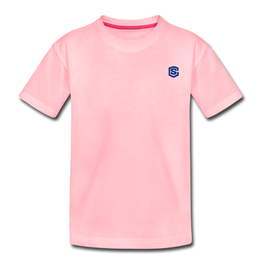 Toddler Premium T-Shirt   WITH BLUE  LOGO - pink