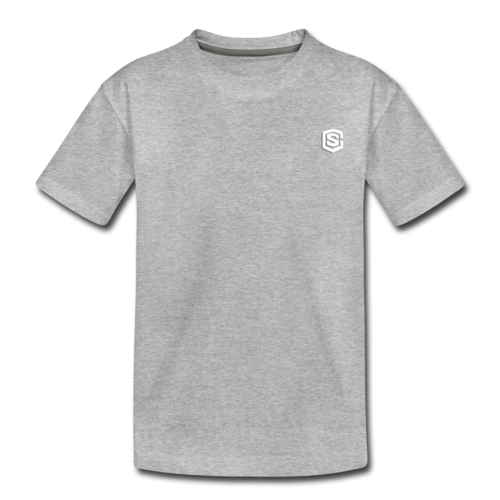 Toddler Premium T-Shirt   WITH  WHITE LOGO - heather gray