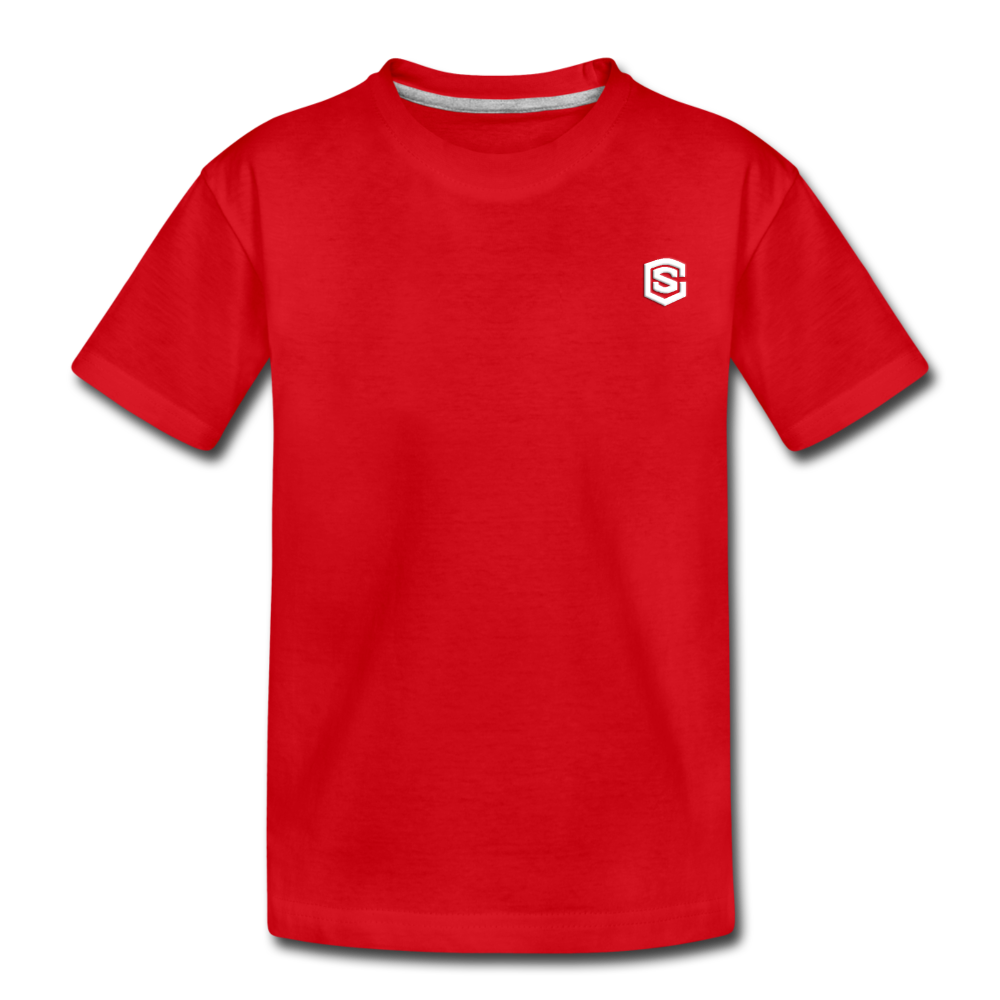 Toddler Premium T-Shirt   WITH  WHITE LOGO - red