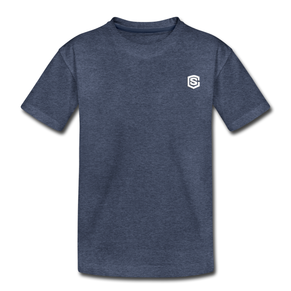 Toddler Premium T-Shirt   WITH  WHITE LOGO - heather blue