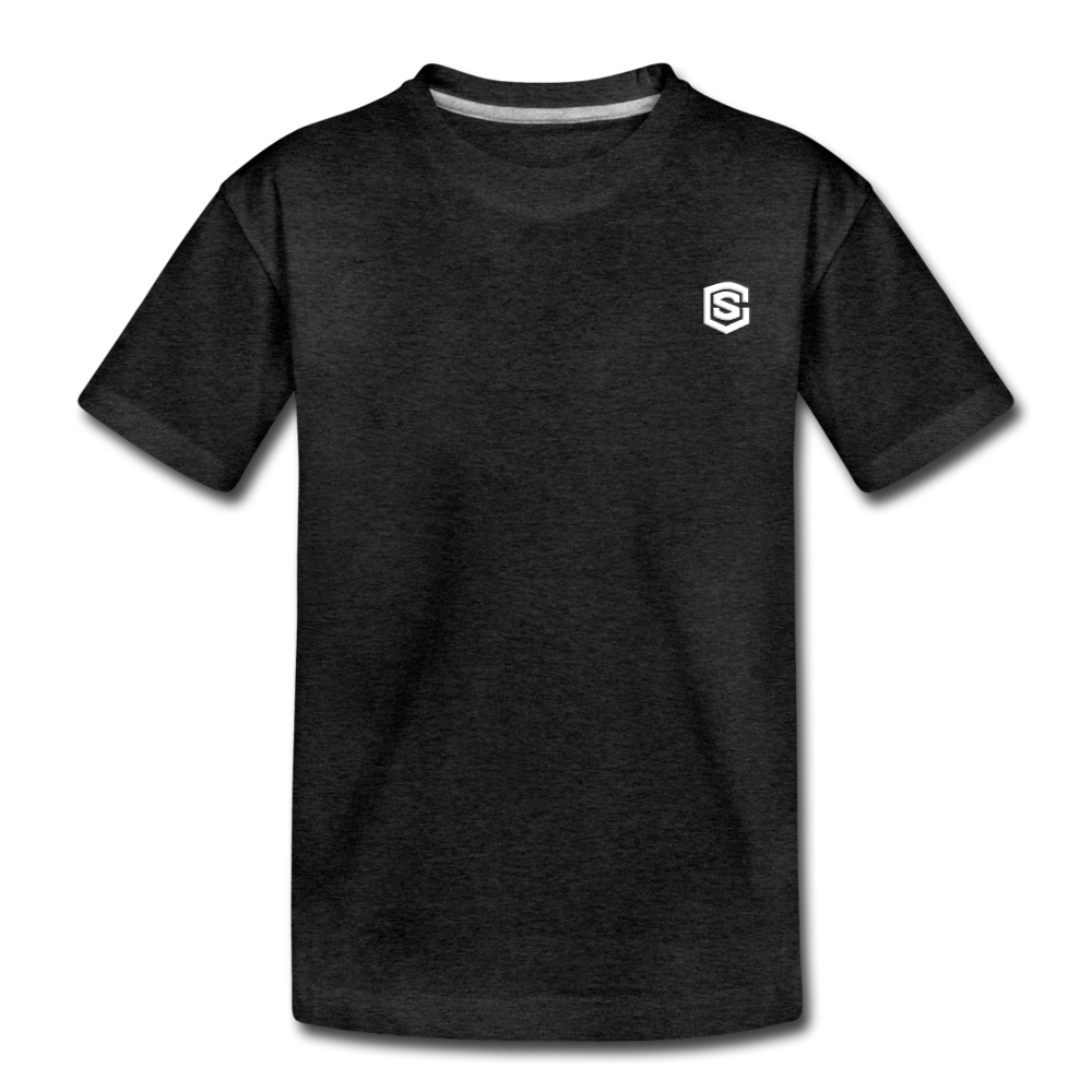 Toddler Premium T-Shirt   WITH  WHITE LOGO - charcoal gray