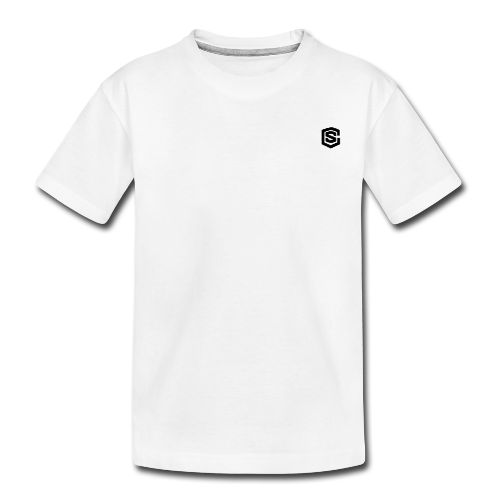 Toddler Premium T-Shirt   WITH  BLACK LOGO - white