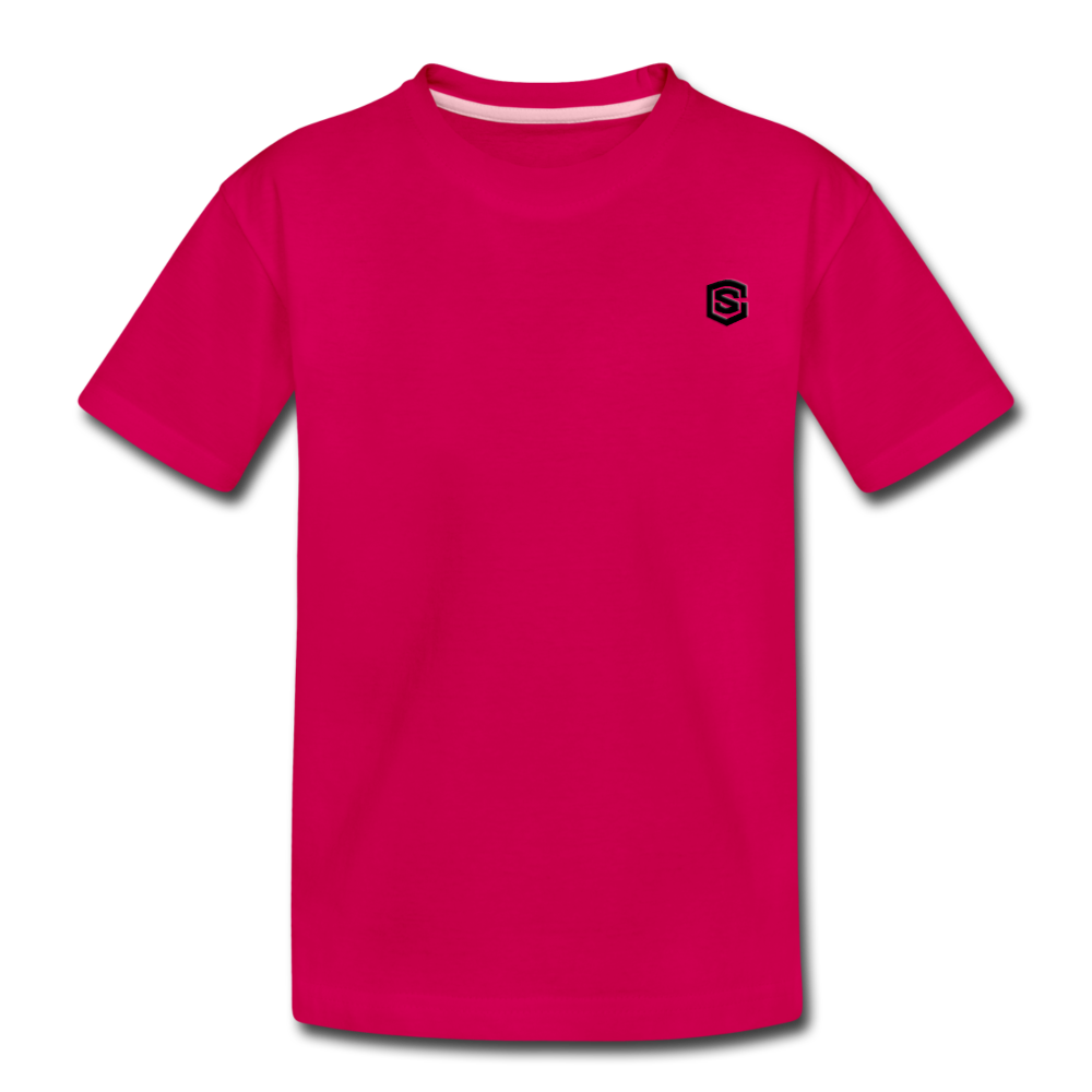 Toddler Premium T-Shirt   WITH  BLACK LOGO - dark pink