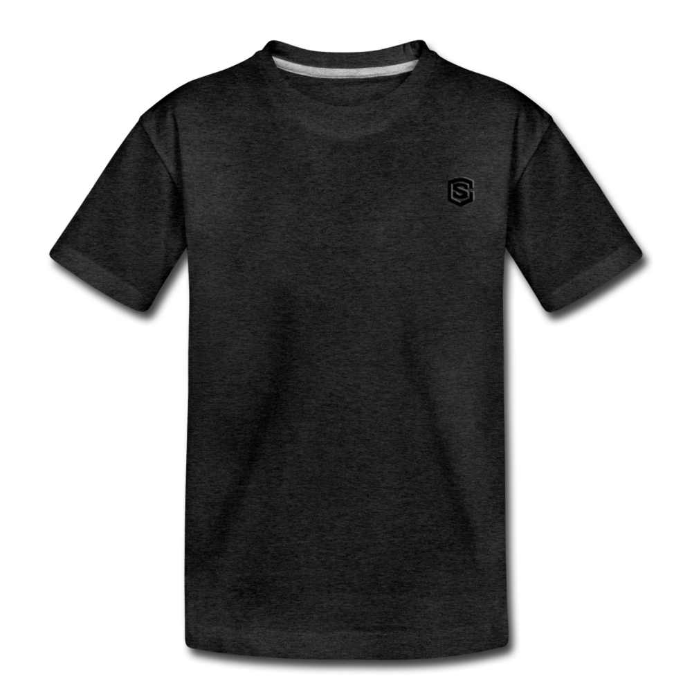 Toddler Premium T-Shirt   WITH  BLACK LOGO - charcoal gray