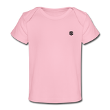 Organic Baby T-Shirt  WITH  BLACK LOGO - light pink