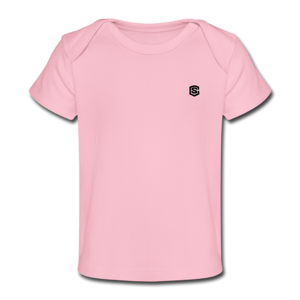 Organic Baby T-Shirt  WITH  BLACK LOGO - light pink