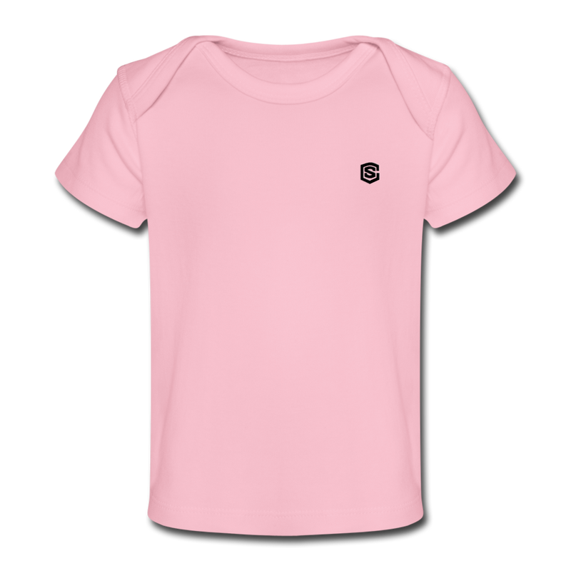 Organic Baby T-Shirt  WITH  BLACK LOGO - light pink