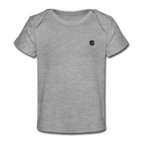 Organic Baby T-Shirt  WITH  BLACK LOGO - heather gray