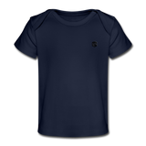 Organic Baby T-Shirt  WITH  BLACK LOGO - dark navy