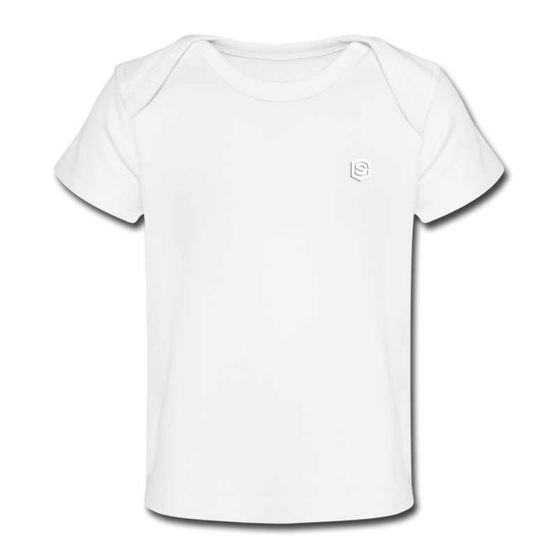 Organic Baby T-Shirt  WITH  WHITE LOGO - white