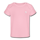 Organic Baby T-Shirt  WITH  WHITE LOGO - light pink