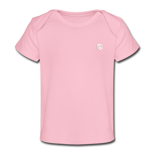 Organic Baby T-Shirt  WITH  WHITE LOGO - light pink