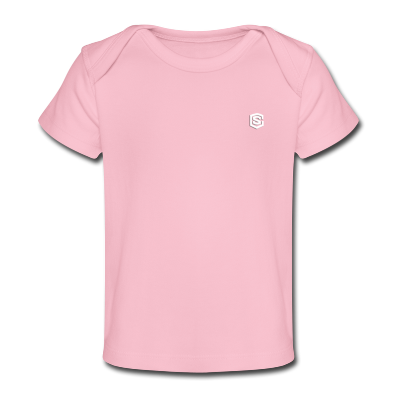 Organic Baby T-Shirt  WITH  WHITE LOGO - light pink